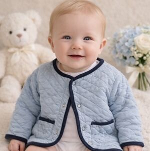 La Coqueta Quilted Baby Jacket 6M | Classic European Style 💙